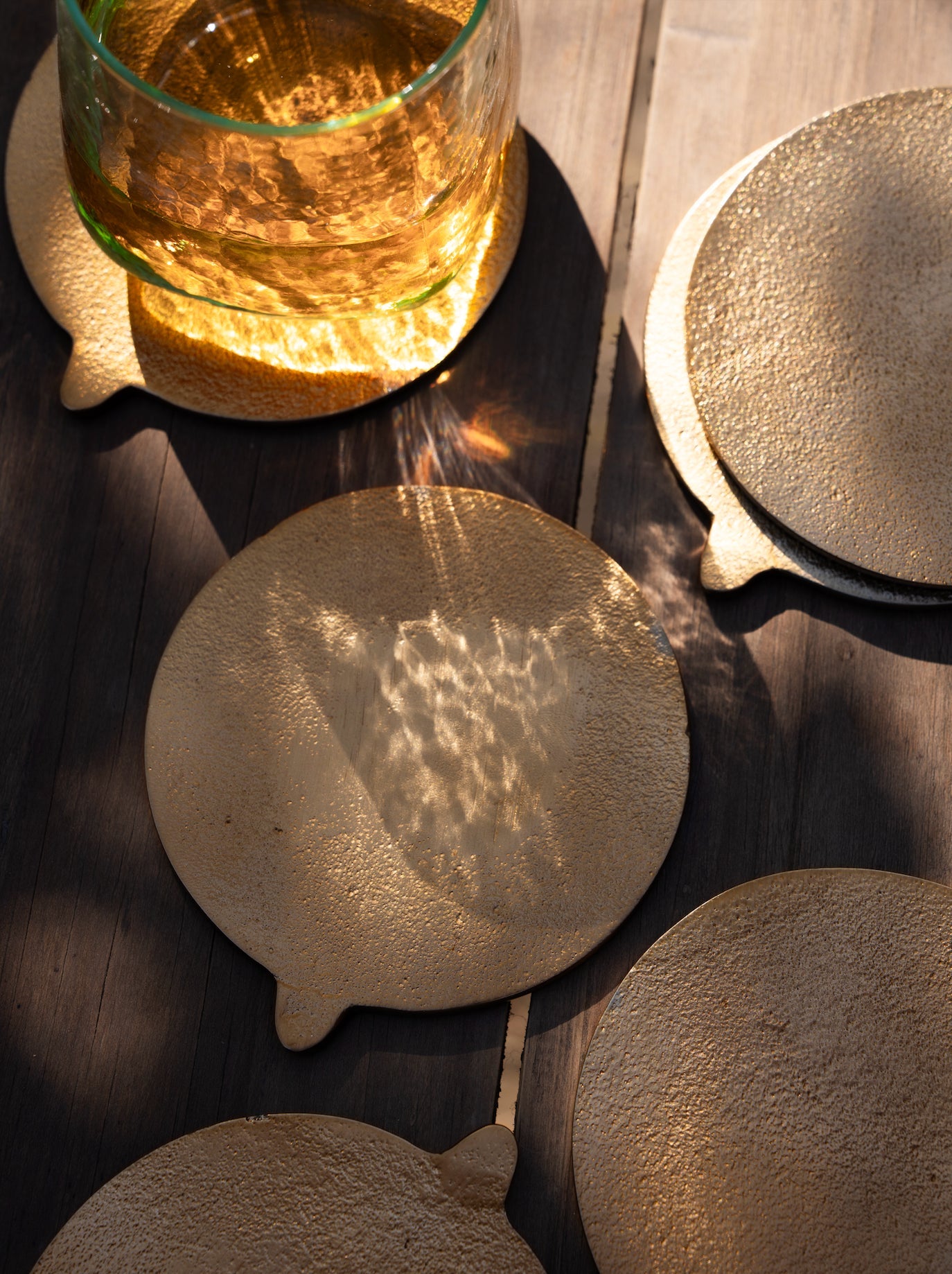 Stinson Antique Brass Coasters - Set of 6