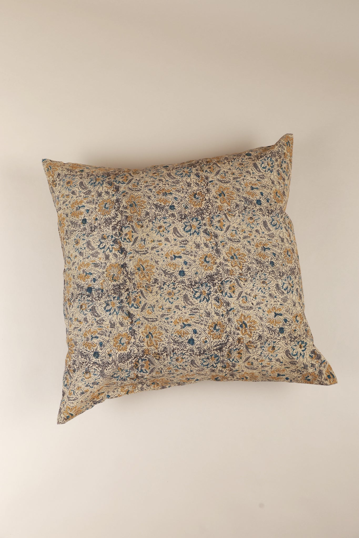 Golden Earth Kalamkari Handcrafted Pillow