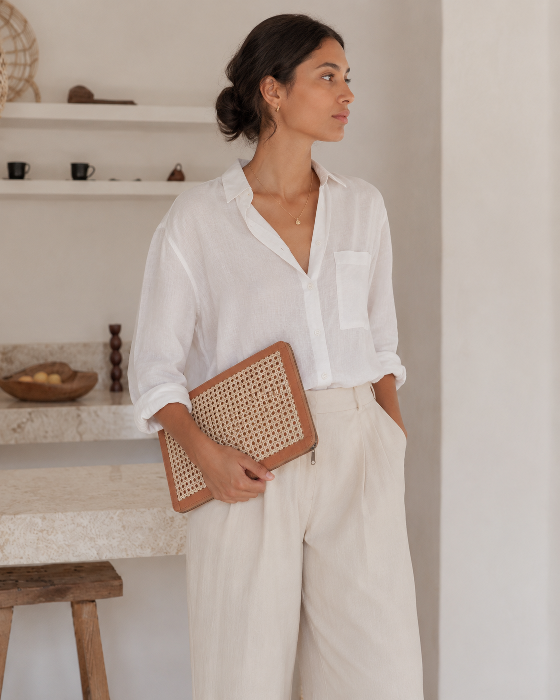 Raja Leather and Cane Laptop Bags