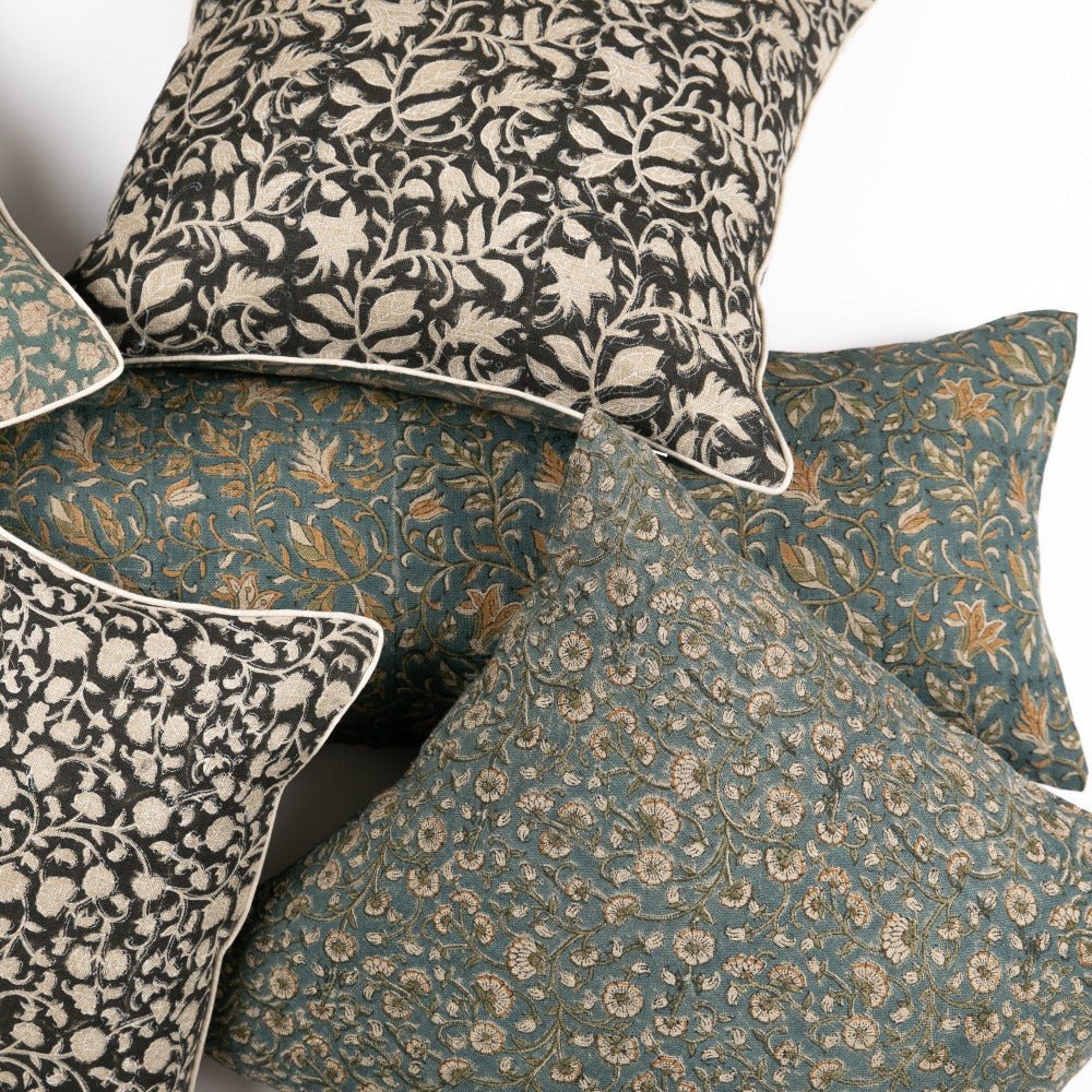 Inaya Linen Floral Pillow Cover