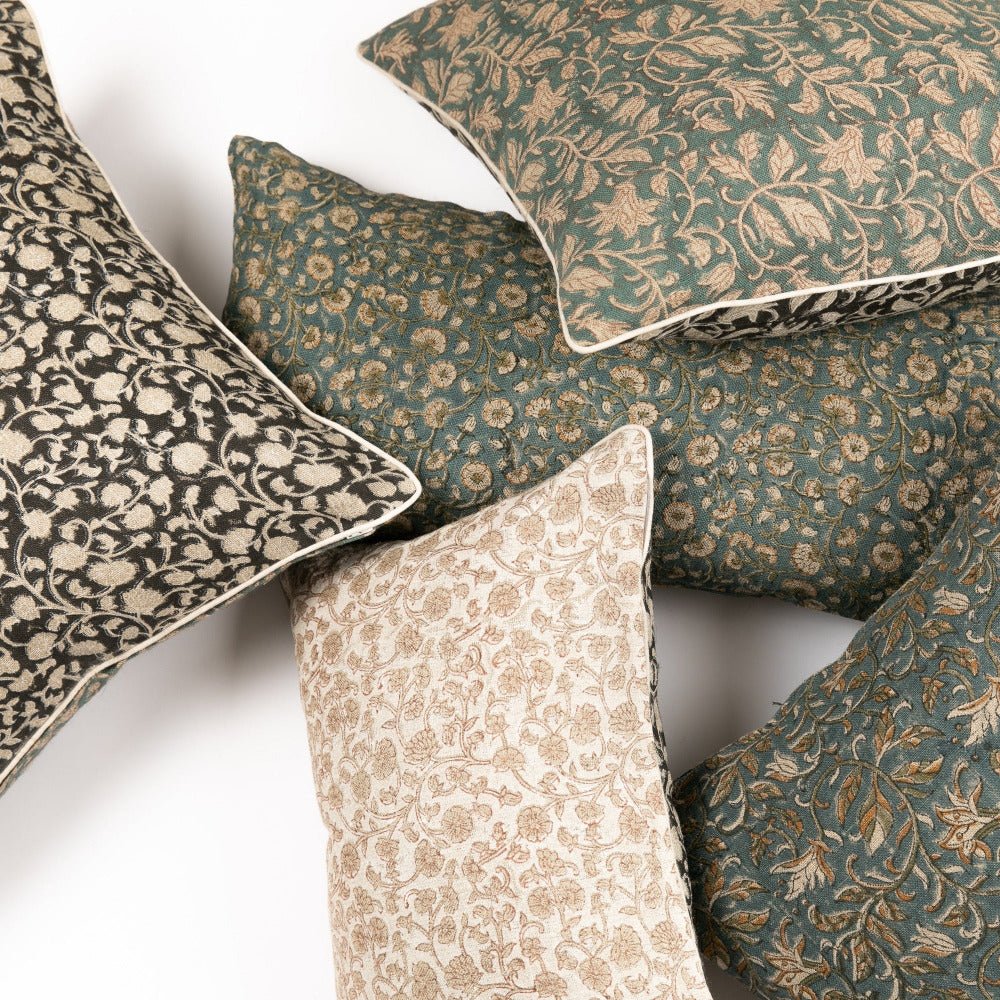 Inaya Linen Floral Pillow Cover