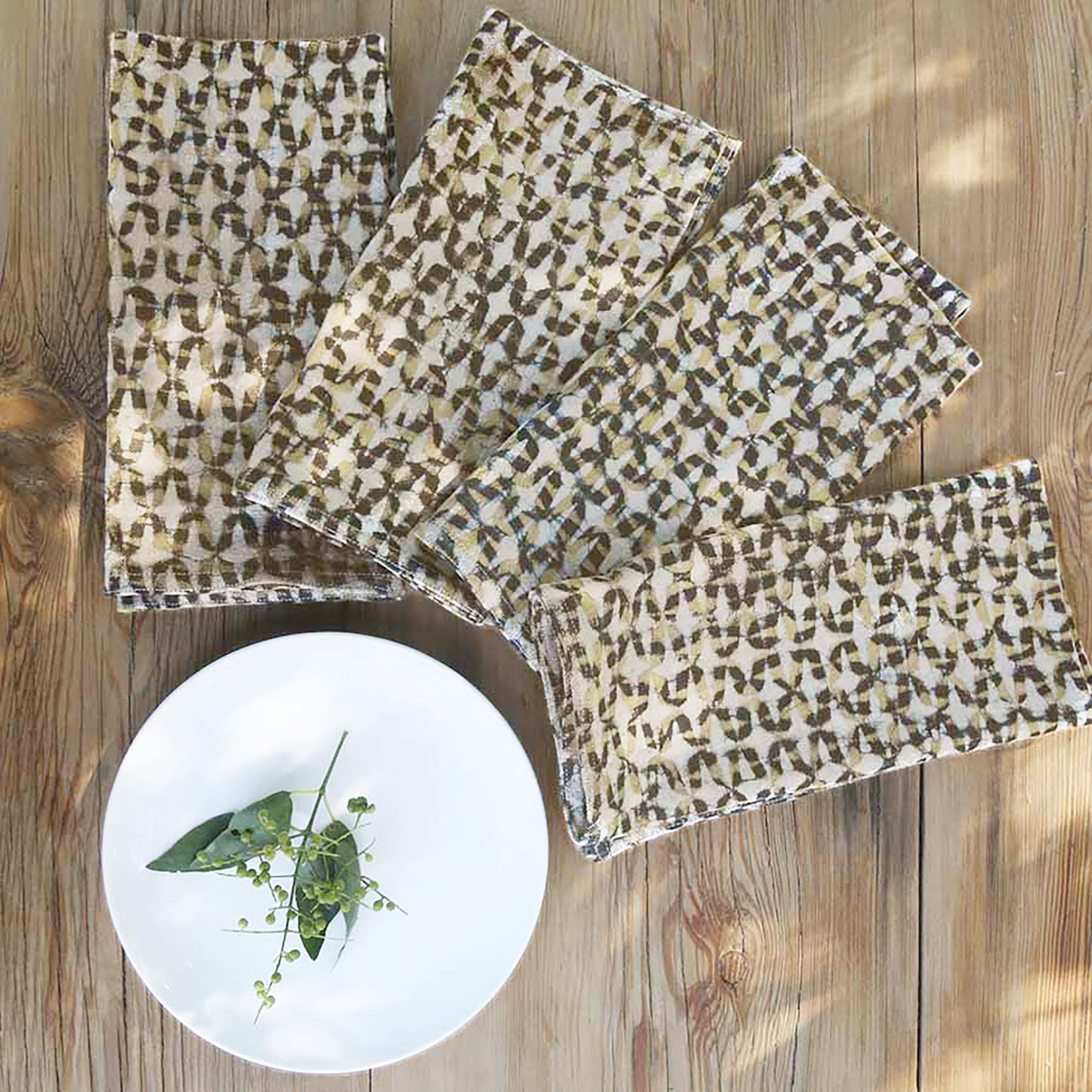 Boho Block Print Napkins - Set of 4