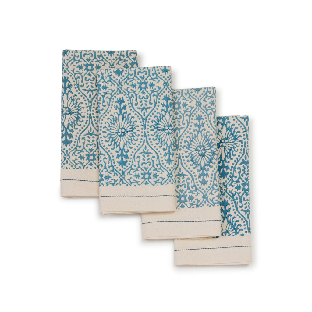 Hand Block Printed Cotton Napkins - Set of 4