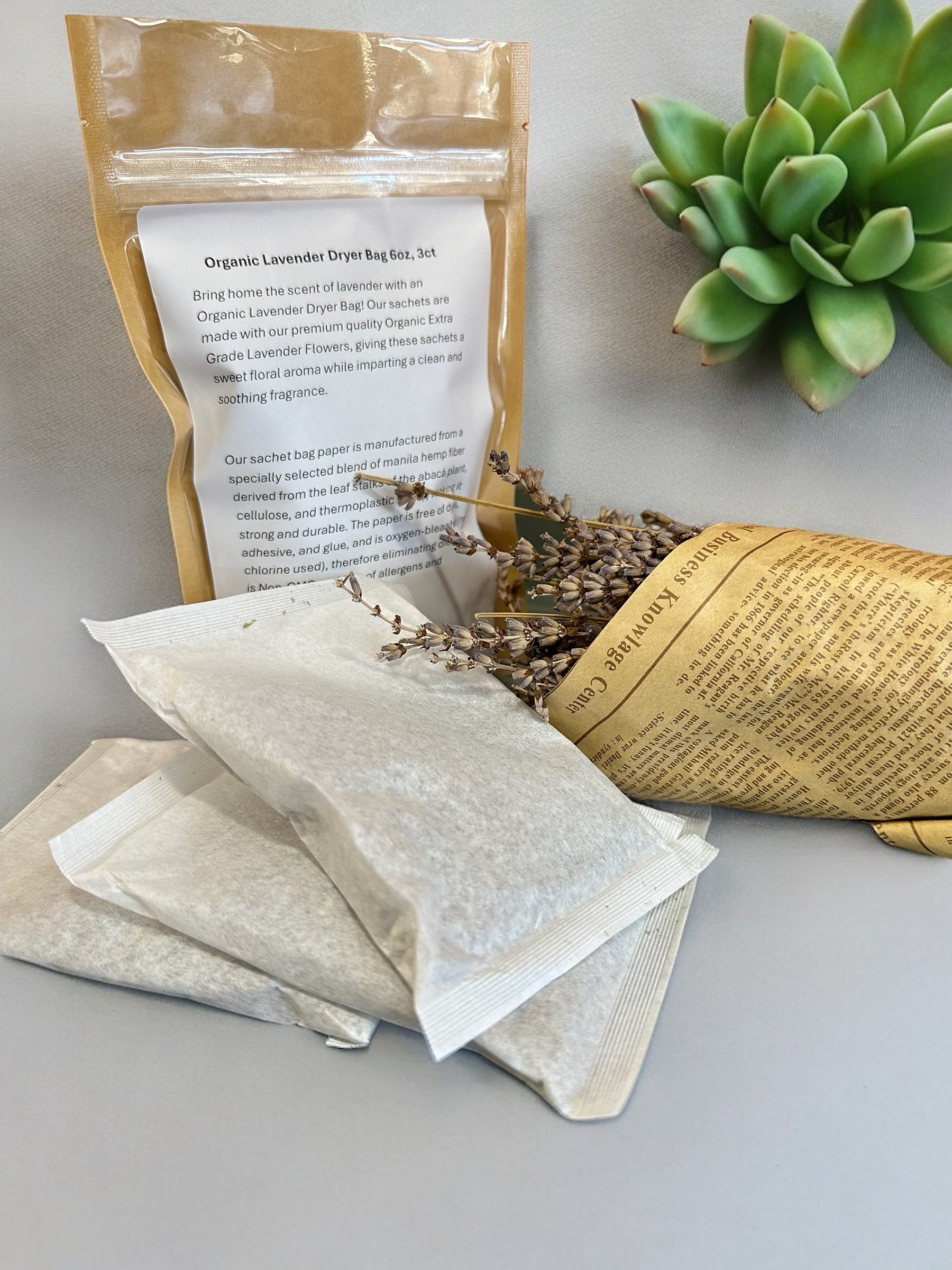 Organic Lavender Dryer Sachet - Set. of3