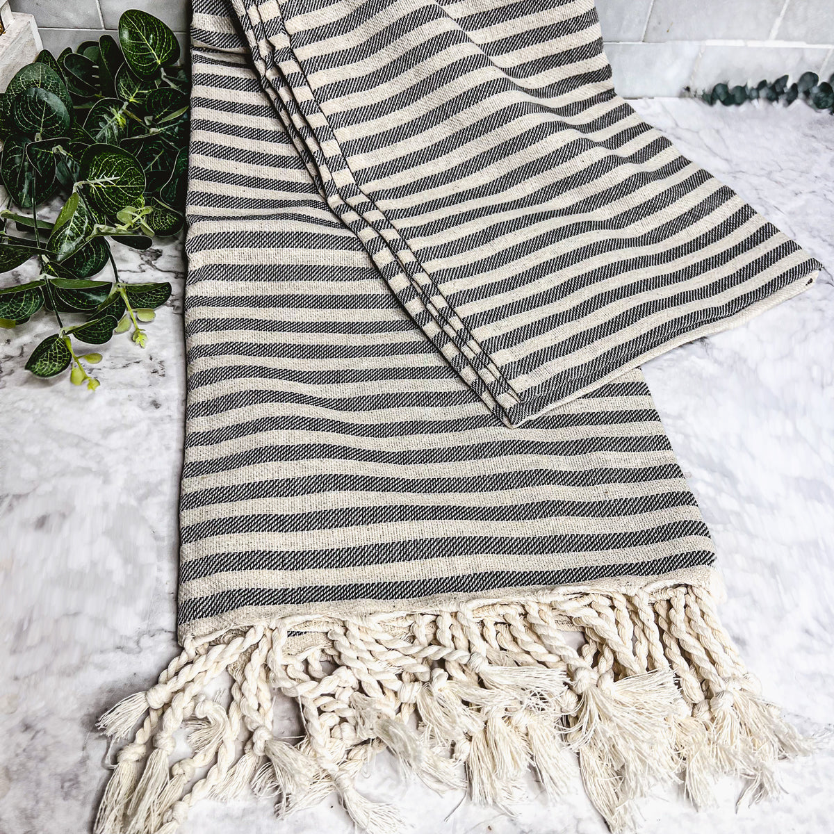 Nautical Turkish Towel 180GSM Cotton Peshtemal Beach Towel Light Quick Dry