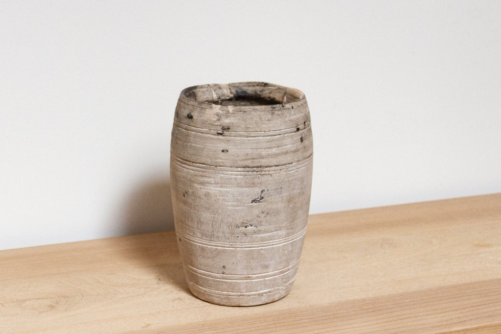Antique Wooden Pot-Sat