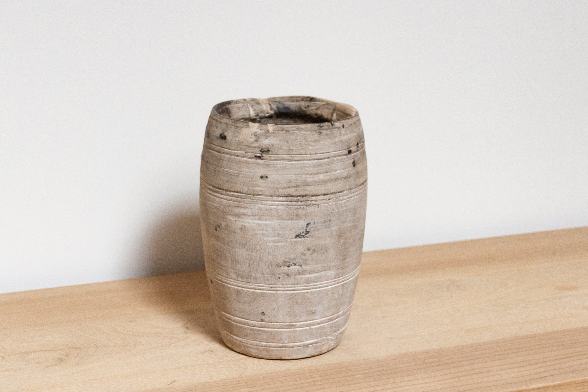 Antique Wooden Pot-Sat