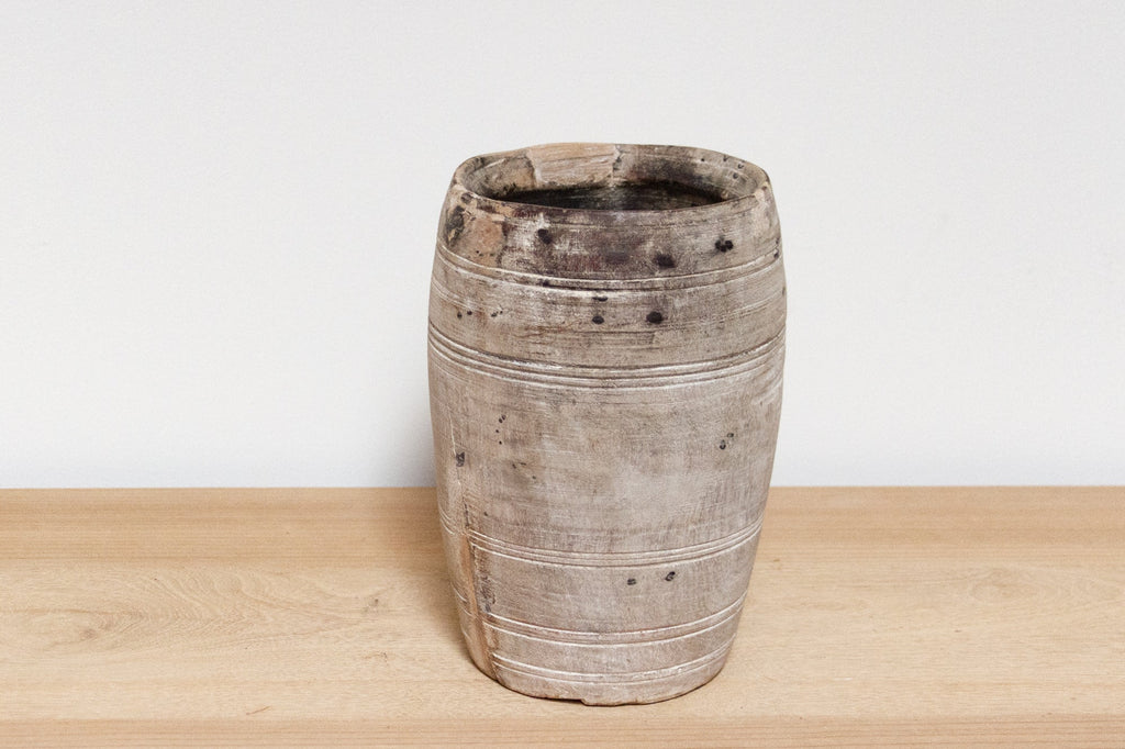 Antique Wooden Pot-Sat