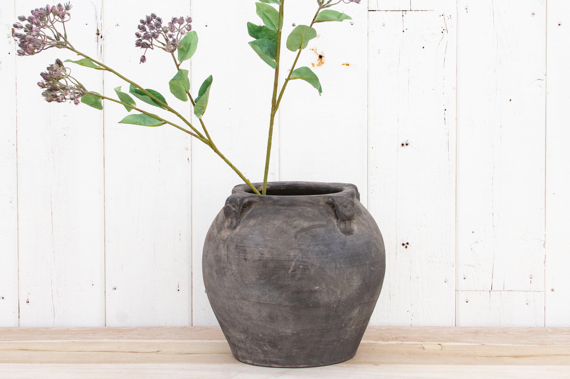 Rustic Gray Earthenware Pot