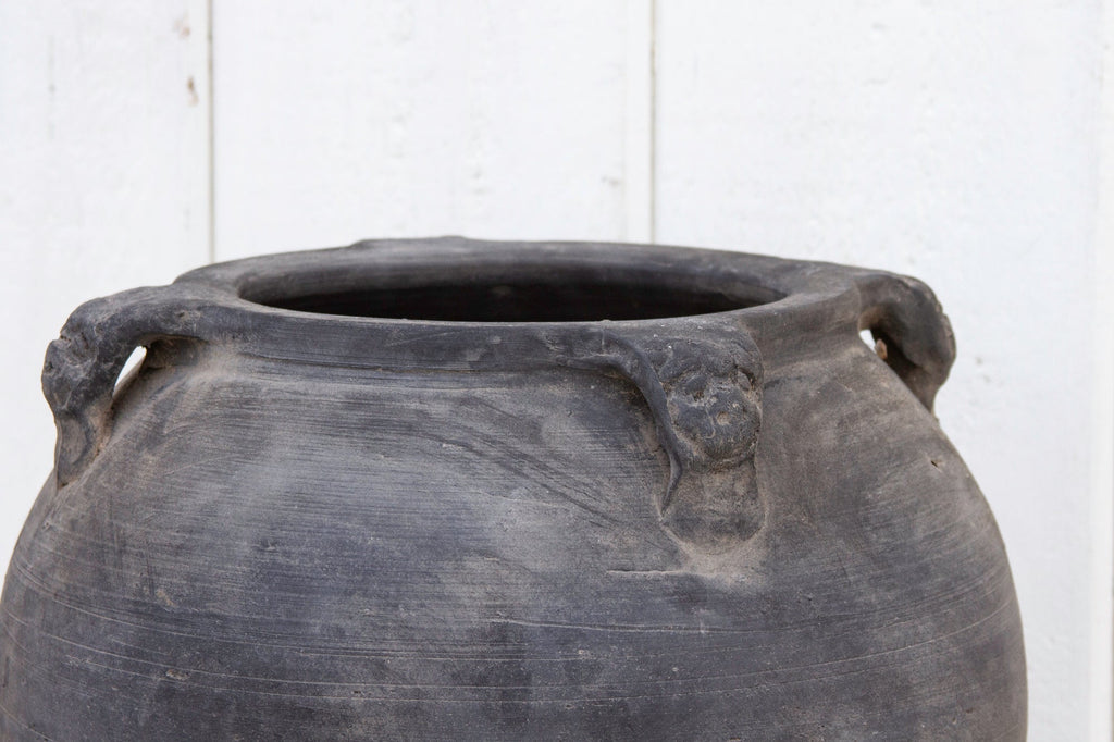 Rustic Gray Earthenware Pot