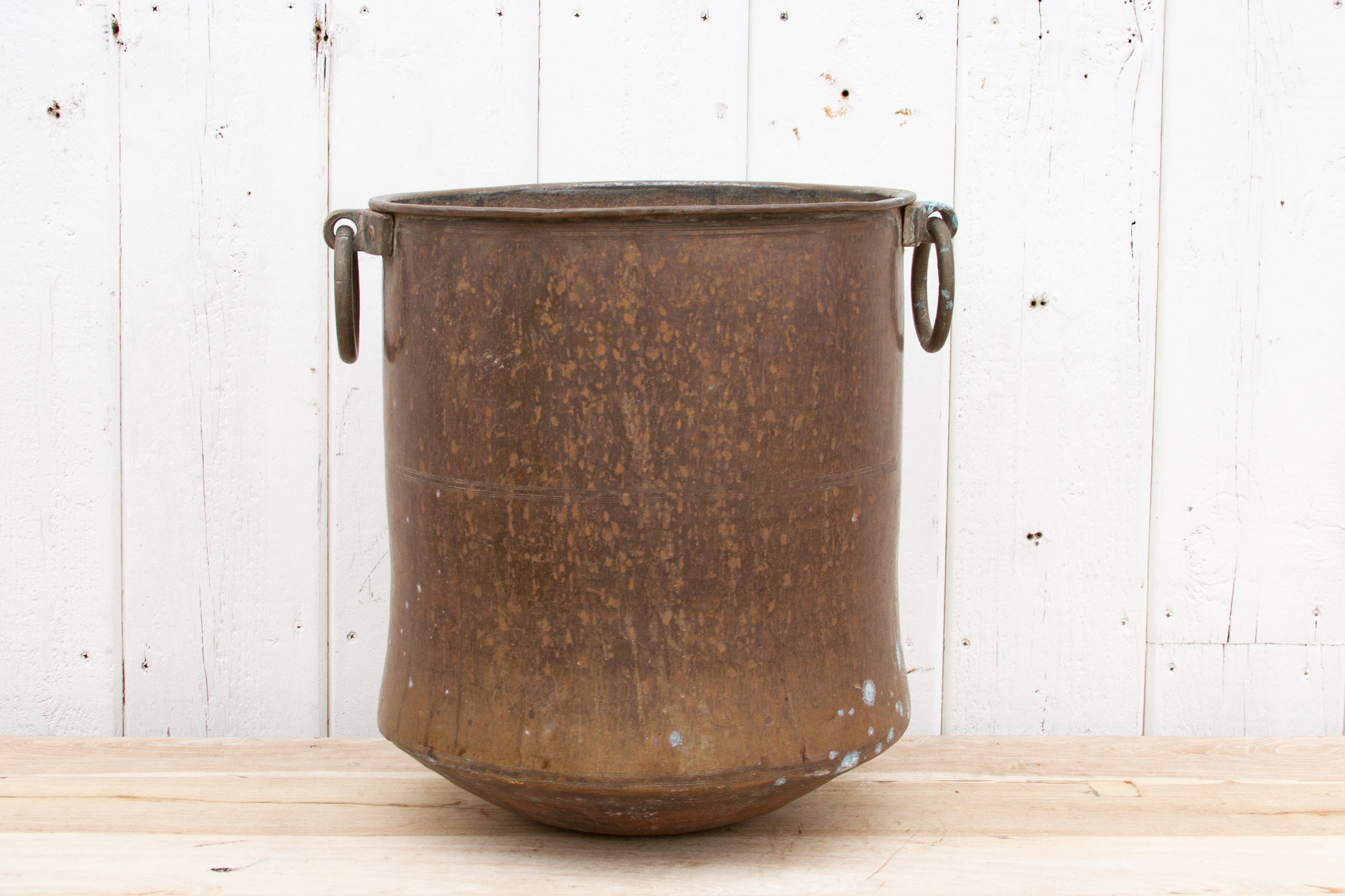 Antique Indian Hammered Copper Vessel