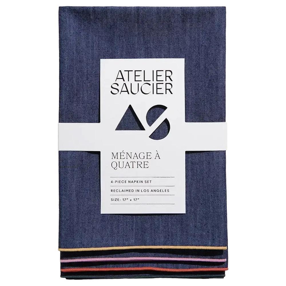 Rainbow Denim Napkins - Set of 4