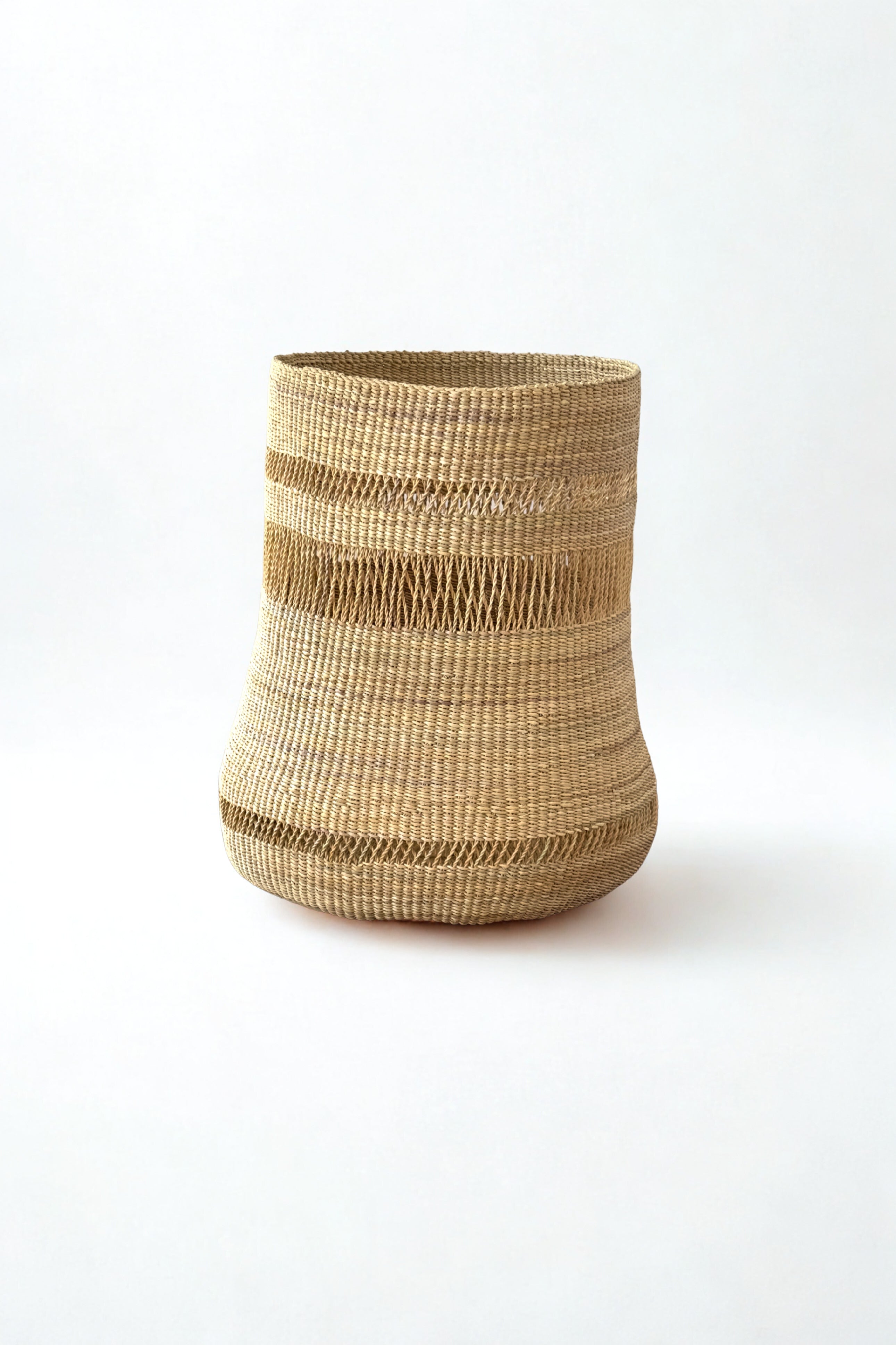 Mixed Weave Natural Planter Basket - Tall