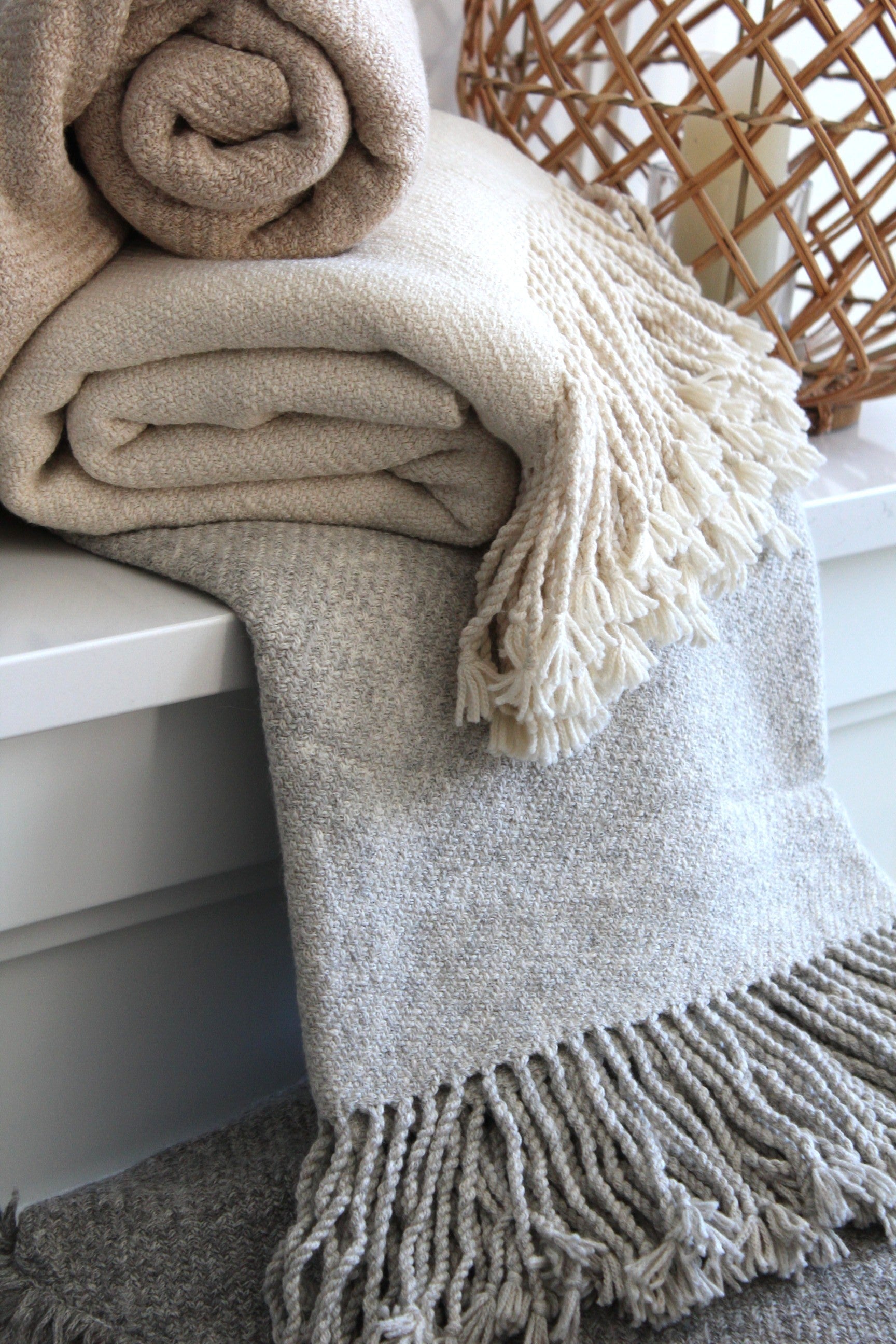 Kulsi Collection - Pima Cotton & Undyed Baby Alpaca Silver Throw