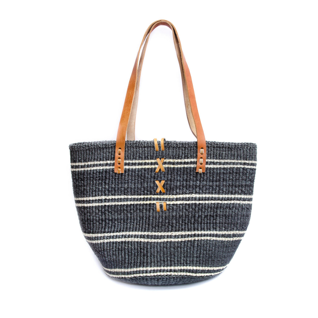 Others Sisal Bag Lg Blue White Striped