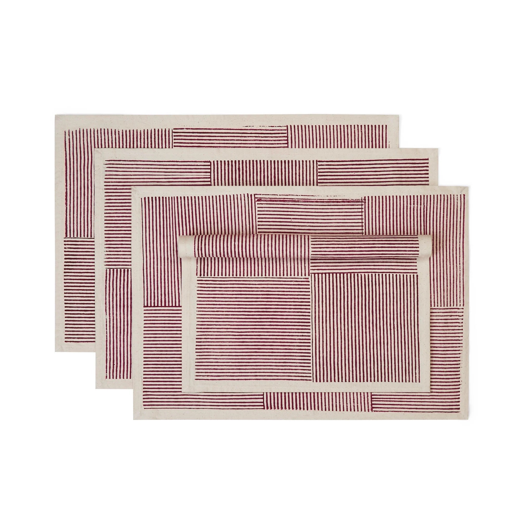Hand Block Printed Cotton Placemats - Set of 4