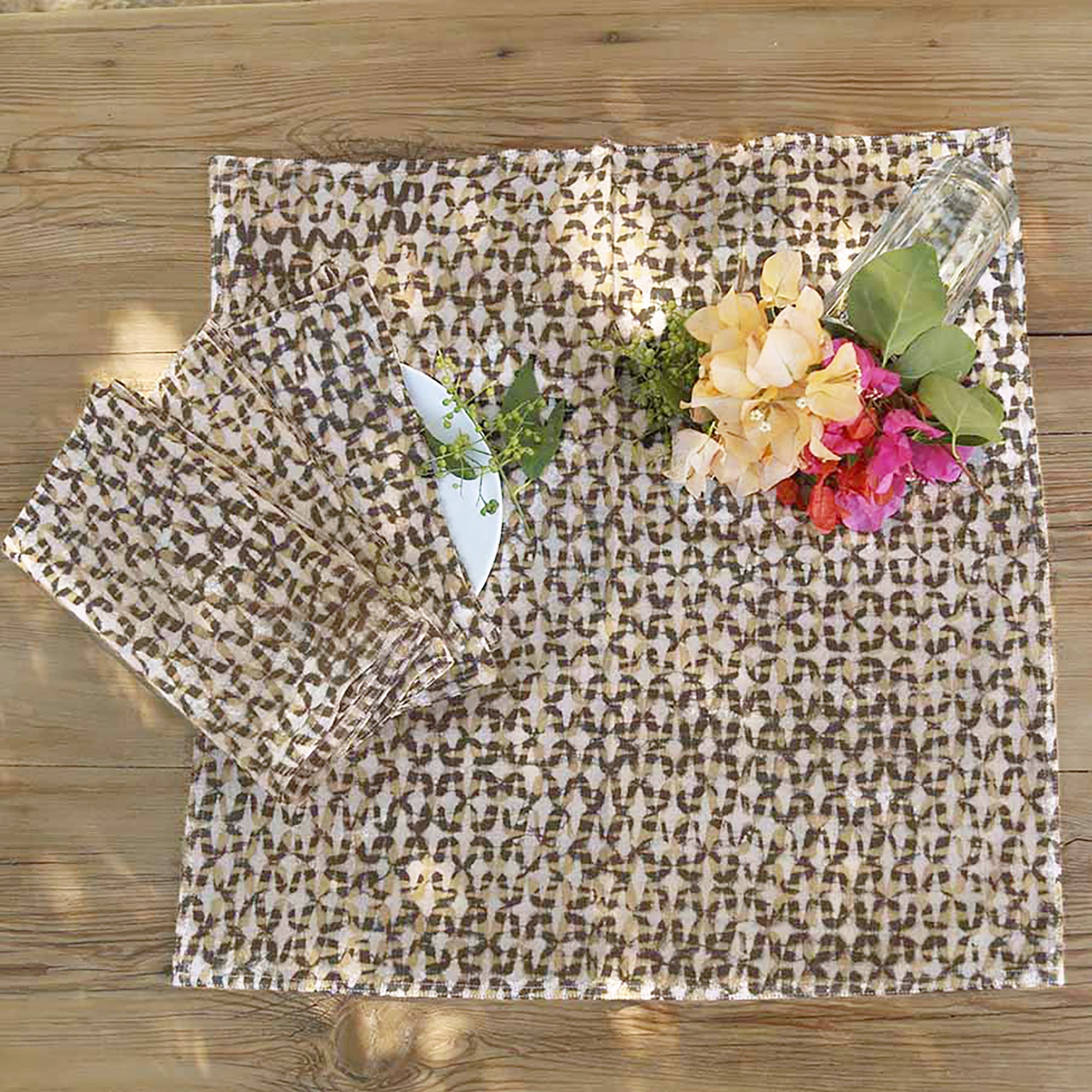 Boho Block Print Napkins - Set of 4