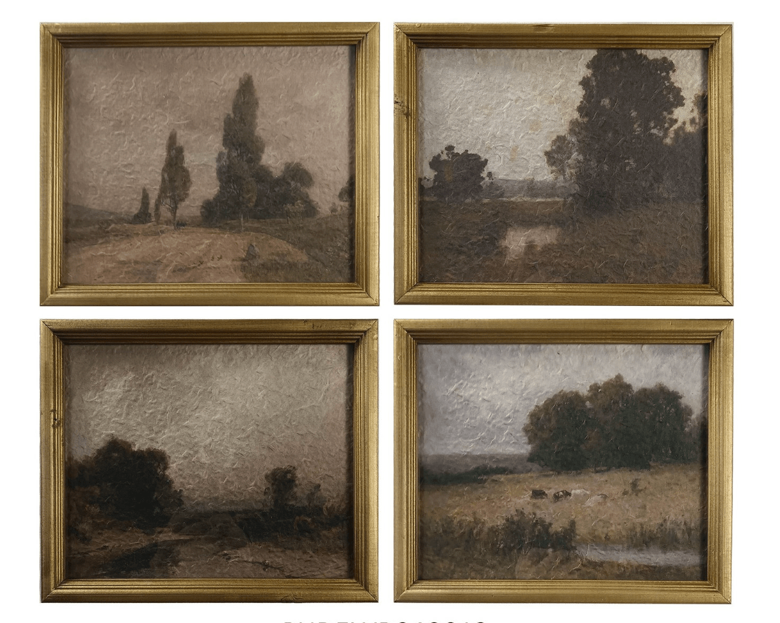 Muted Landscapes Framed Prints, Set of 4